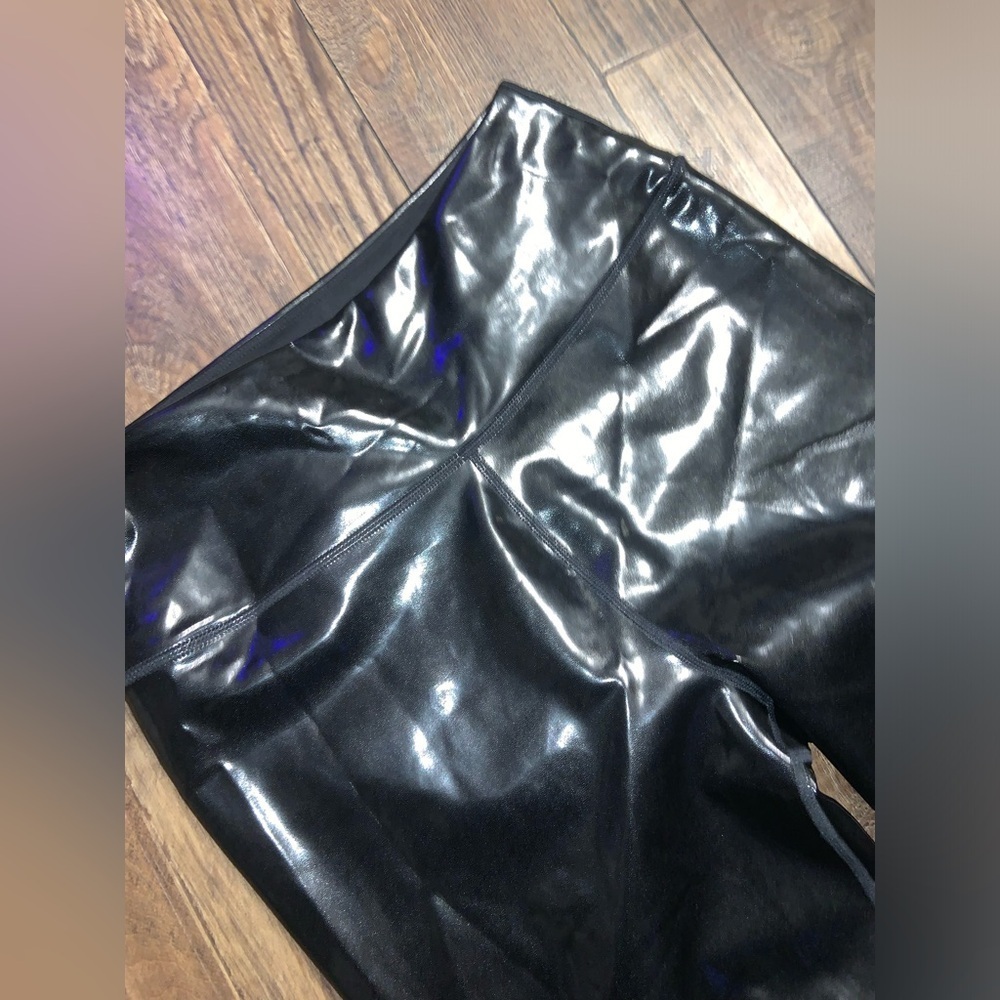 Nwot carbon38 high rise latex legging small $98 athletic yoga spring casual goth - Picture 3 of 7
